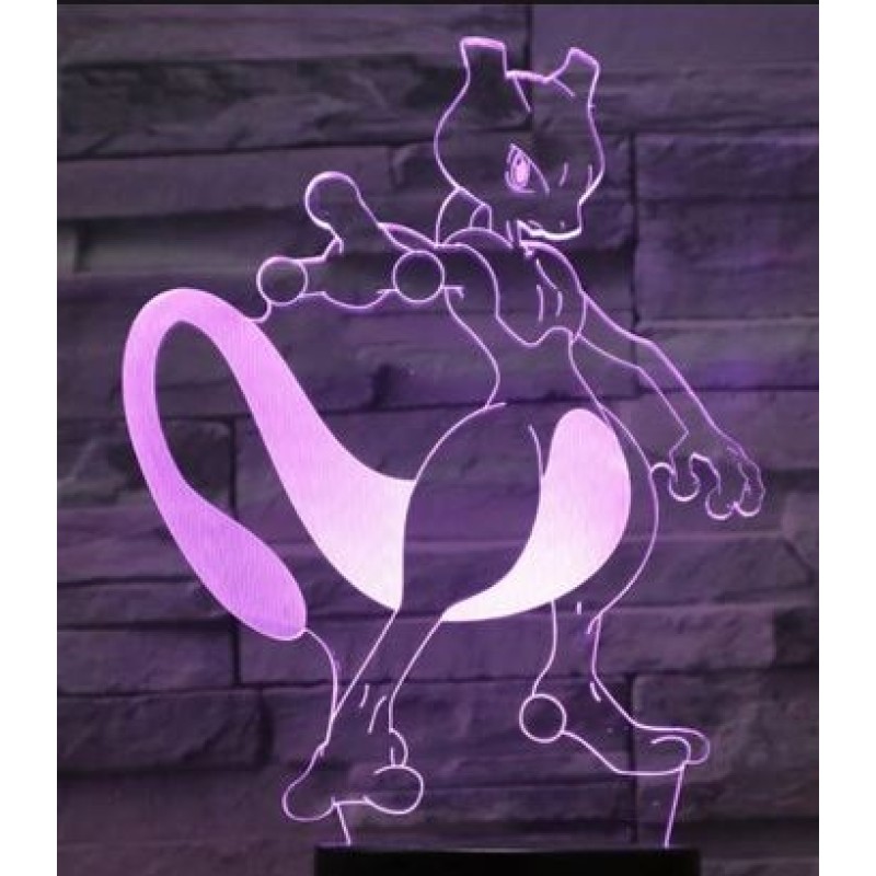 Pingente Pokémon Mewtwo em Acrílico UV