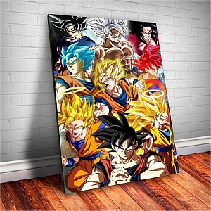 Placa Decorativa Dragon Ball Goku Transformações Mod.01