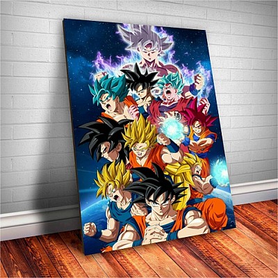 Placa Decorativa Dragon Ball Goku Transformações Mod.02 