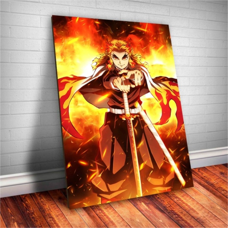 Quadro Decorativo Rengoku Anime Demon Slayer