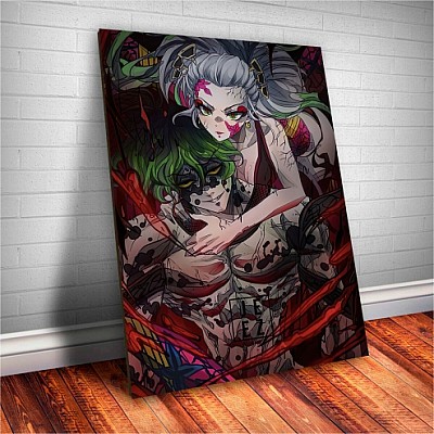  Placa Decorativa Demon Slayer Lua Superior 6 Gyutaro e Daki  Mod.01