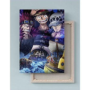 Quadro Decorativo Canvas One Piece Luffy,Kid e Law  01