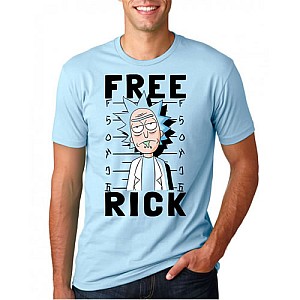Camiseta Azul Rick And Morty mod 01.