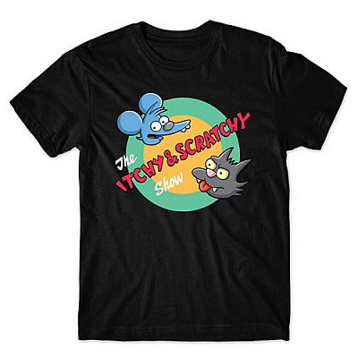 Camiseta Preta Itchy & Scratchy  Mod.01