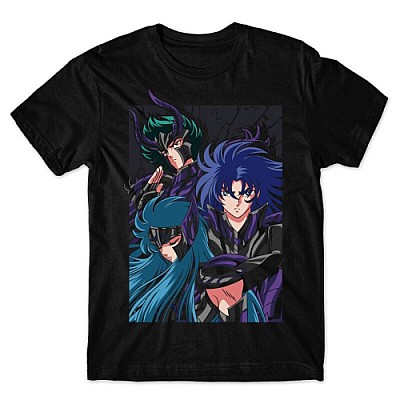 Camiseta Os cavaleiros Do zodíaco Saga, Shura E Camos Mod.01