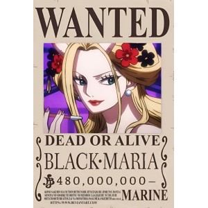 Placa Decorativa OnePiece Wanted Black Maria