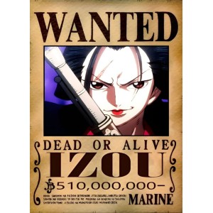 Placa Decorativa OnePiece Wanted Izou
