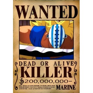 Placa Decorativa OnePiece Wanted Killer