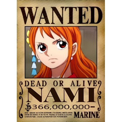 Placa Decorativa WANTED Nami One Piece Mod.19