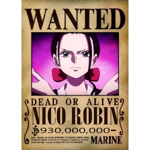 Placa Decorativa WANTED Nico Robin One Piece