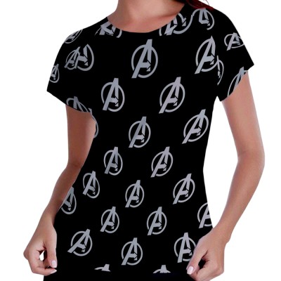 Camiseta Feminina - Raglan - Vingadores-Logo- Mod.01