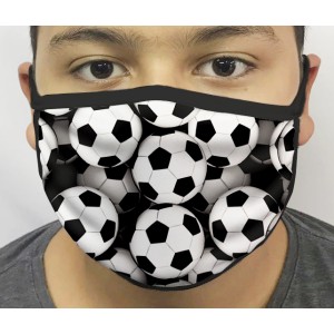 Máscara de Proteção Lavável Bolas De Futebol