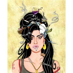 Placa Decorativa Amy Winehouse - Mod.01