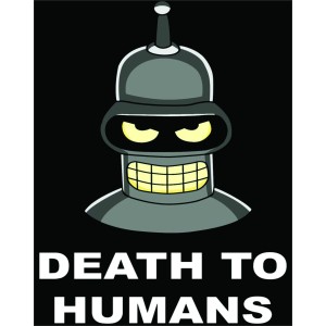 Placa Decorativa     Death to Humans(Futurama)
