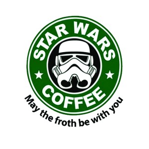 Placa Decorativa     star wars coffee