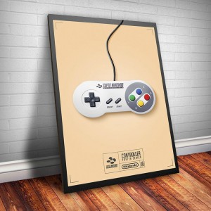 Placa Decorativa Controle Super Nintendo