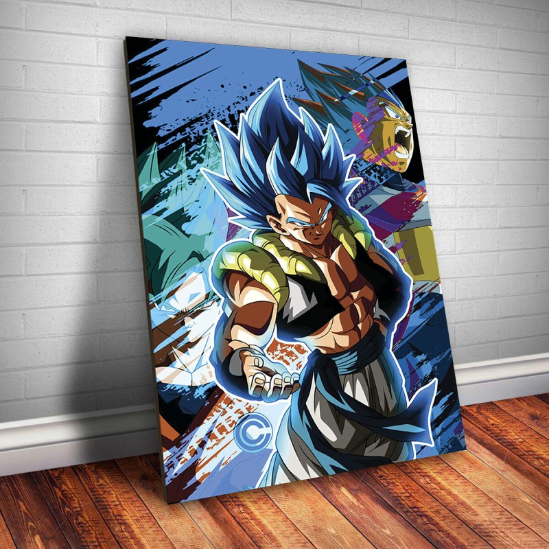 Quadro Metalizado goku SSJ Blue Art Dragon Ball super Placa Decorativa