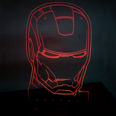 Luminária em Acrílico Homem de Ferro